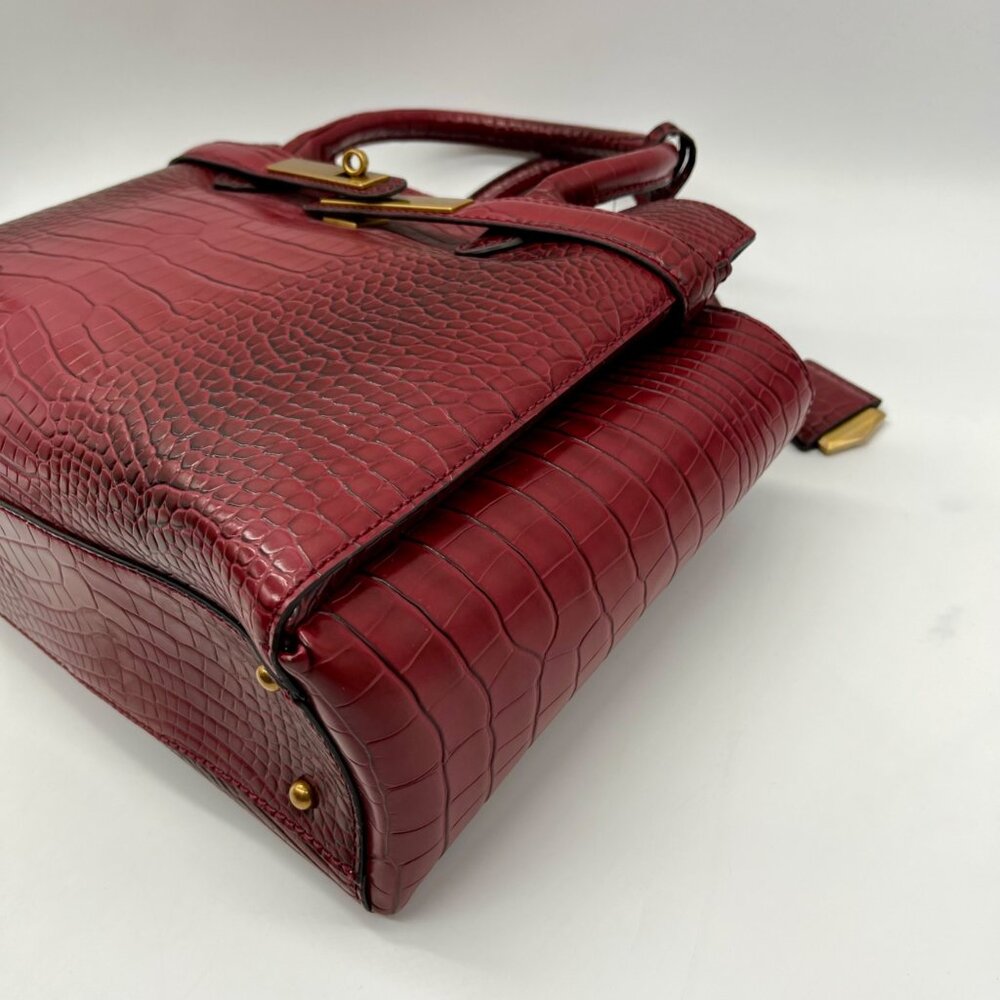 Guess Red Faux Animal Embossed Shoulder Bag - Picture 7 of 11
